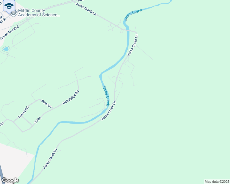 map of restaurants, bars, coffee shops, grocery stores, and more near 614 Jacks Creek Lane in Lewistown