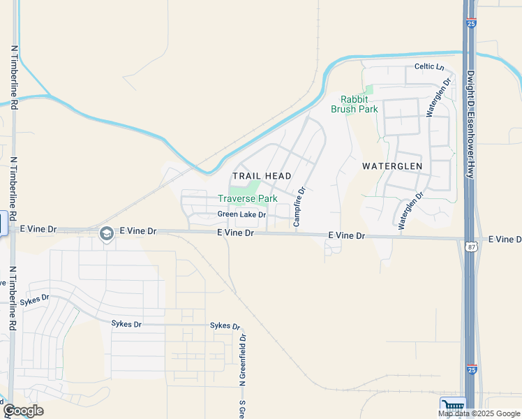 map of restaurants, bars, coffee shops, grocery stores, and more near 751 Greenfields Drive in Fort Collins