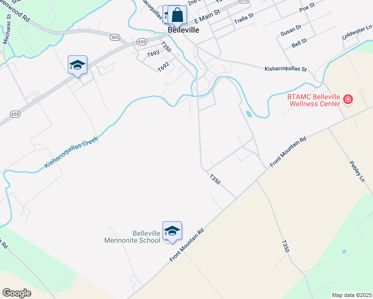 map of restaurants, bars, coffee shops, grocery stores, and more near 380 Walnut Street in Belleville