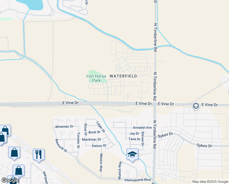 map of restaurants, bars, coffee shops, grocery stores, and more near 714 Muscovy Drive in Fort Collins