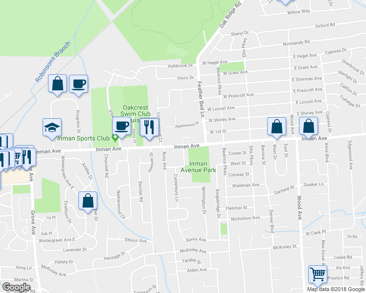 map of restaurants, bars, coffee shops, grocery stores, and more near 901 Inman Avenue in Edison
