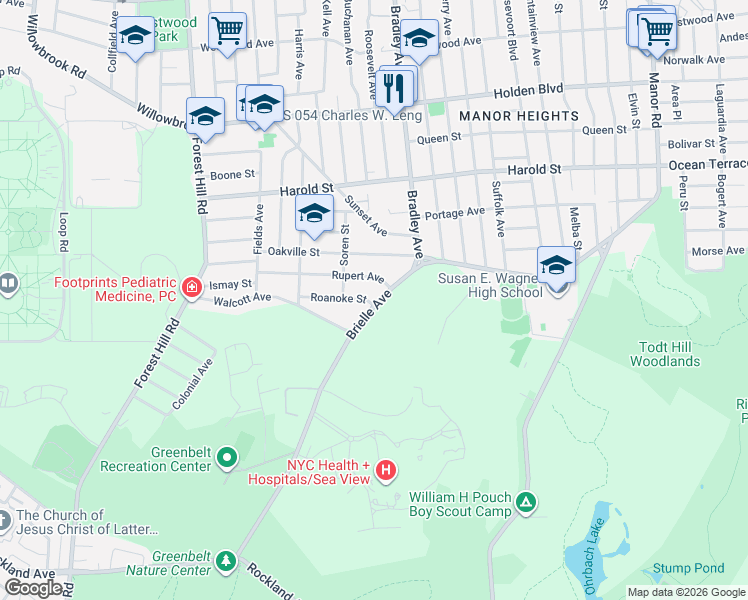 map of restaurants, bars, coffee shops, grocery stores, and more near 287 Brielle Avenue in Staten Island