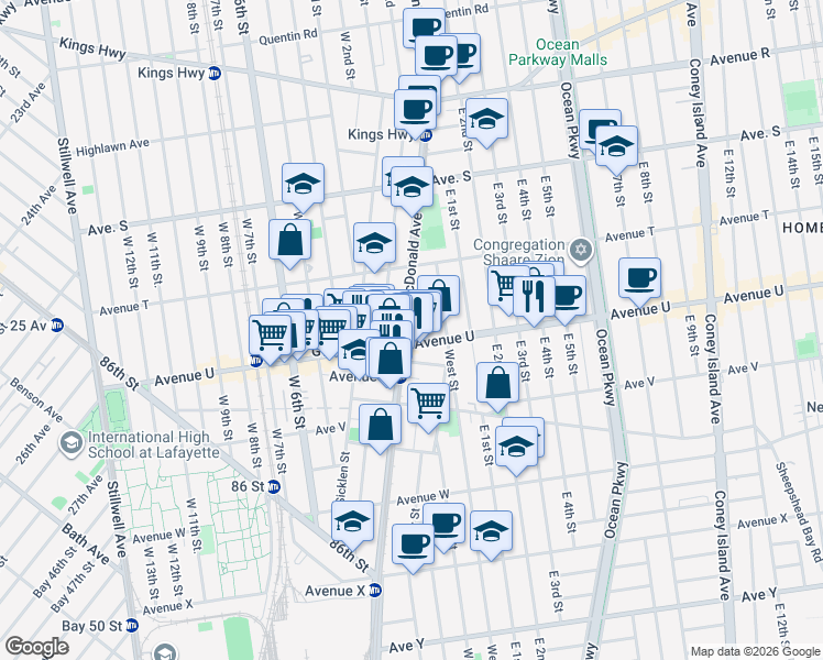 map of restaurants, bars, coffee shops, grocery stores, and more near in Brooklyn