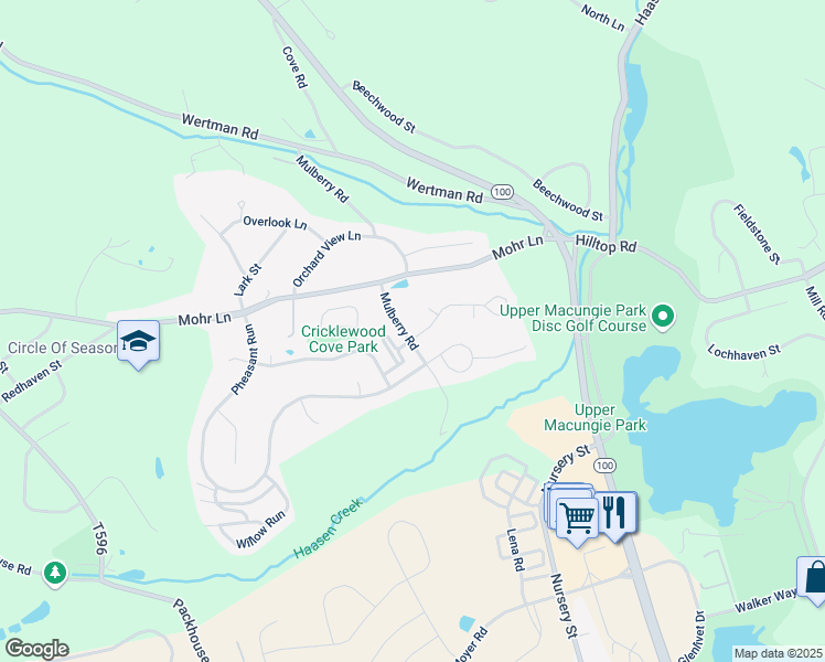 map of restaurants, bars, coffee shops, grocery stores, and more near 7962 Woodsbluff Run in Fogelsville