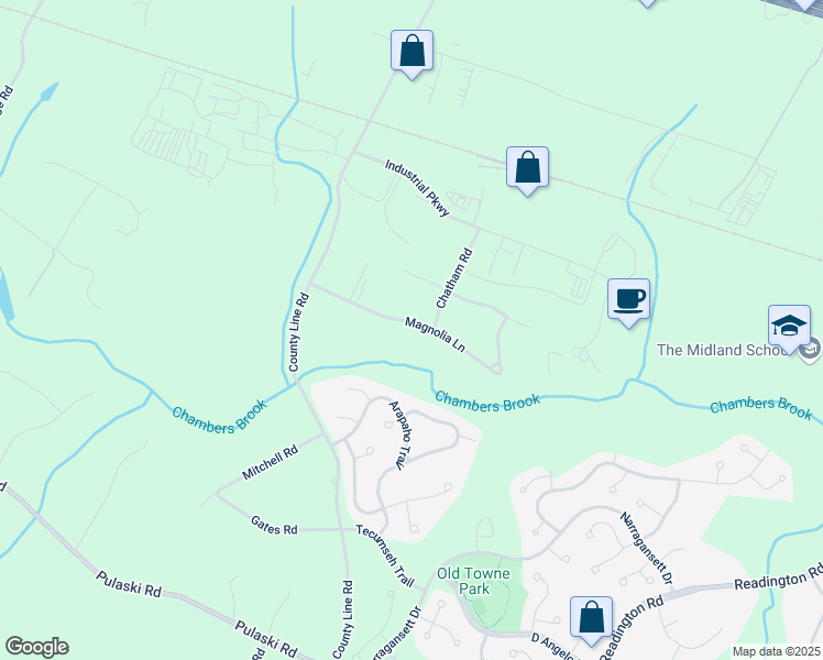 map of restaurants, bars, coffee shops, grocery stores, and more near 1218 Magnolia Lane in Branchburg