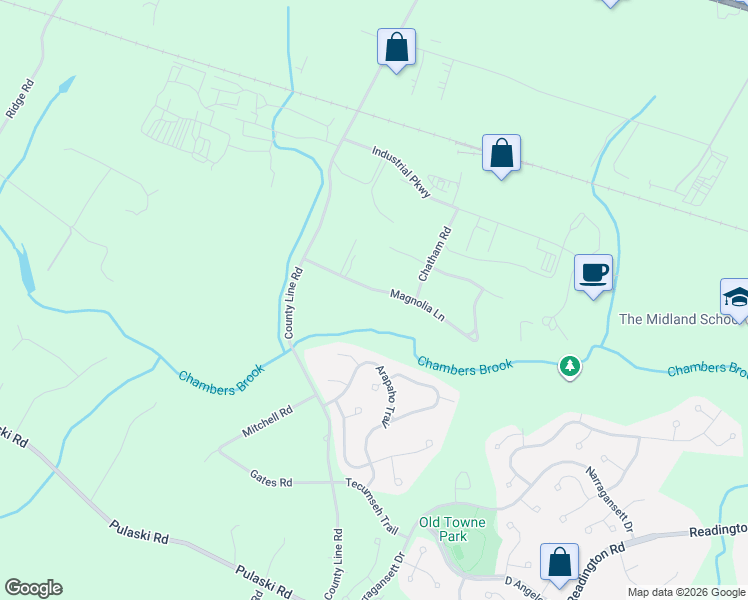 map of restaurants, bars, coffee shops, grocery stores, and more near 1408 Magnolia Lane in Branchburg