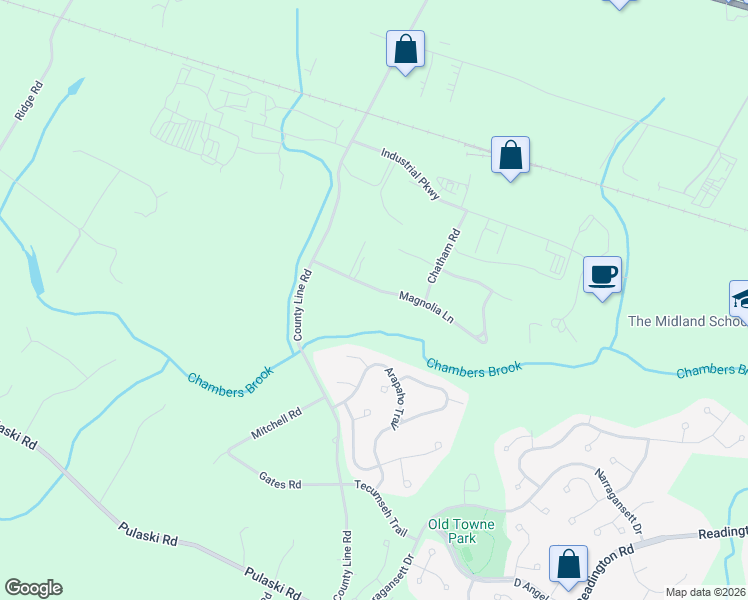 map of restaurants, bars, coffee shops, grocery stores, and more near 1408 Magnolia Lane in Branchburg