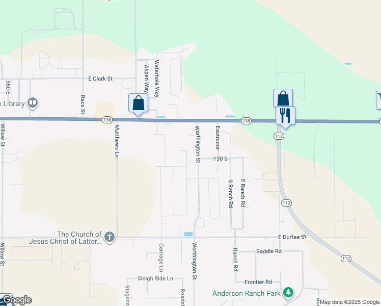 map of restaurants, bars, coffee shops, grocery stores, and more near 111 South Jodi Lane in Grantsville