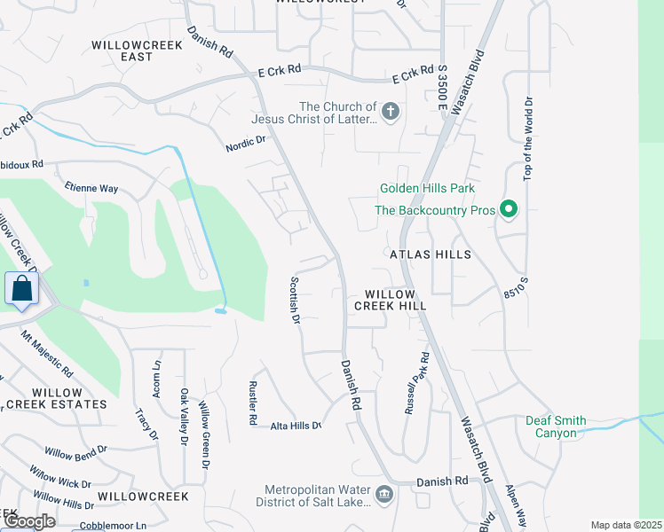 map of restaurants, bars, coffee shops, grocery stores, and more near 3276 Scottish Drive in Cottonwood Heights