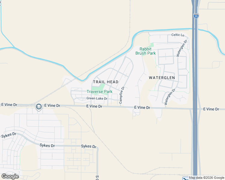 map of restaurants, bars, coffee shops, grocery stores, and more near 3445 Yule Trail Drive in Fort Collins