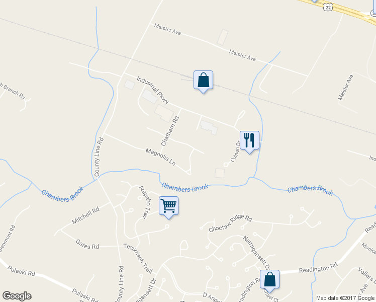 map of restaurants, bars, coffee shops, grocery stores, and more near 430 Azalea Terrace in Branchburg