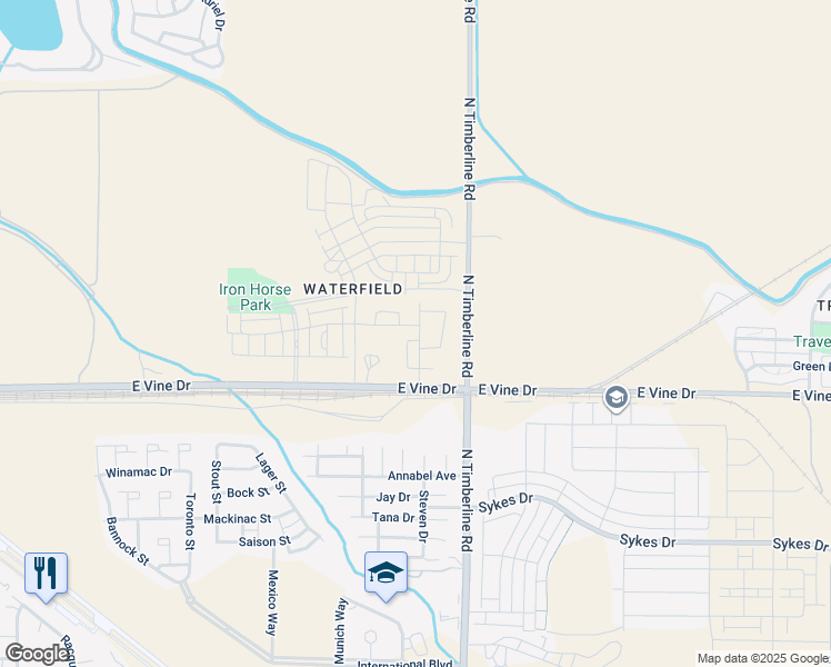 map of restaurants, bars, coffee shops, grocery stores, and more near 820 Merganser Drive in Fort Collins