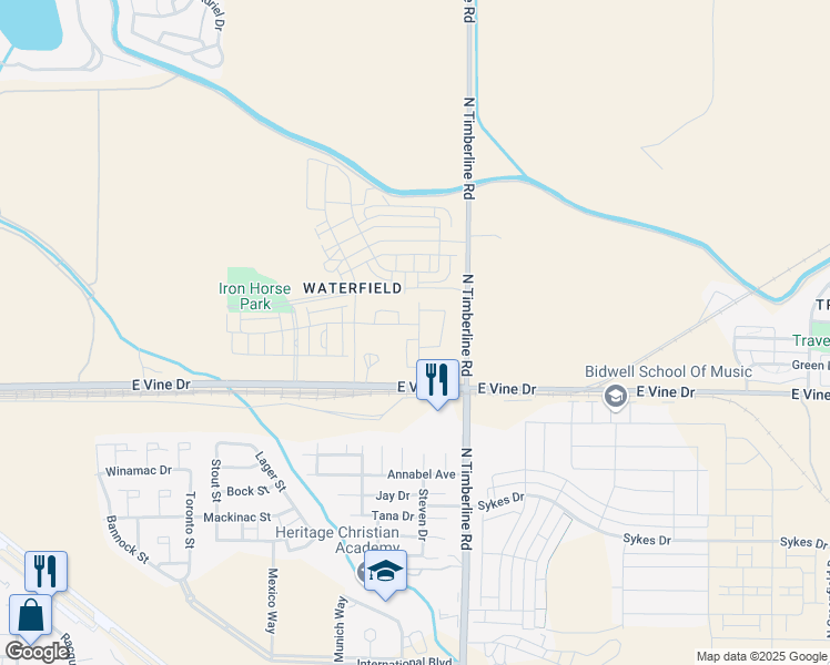 map of restaurants, bars, coffee shops, grocery stores, and more near 820 Merganser Drive in Fort Collins