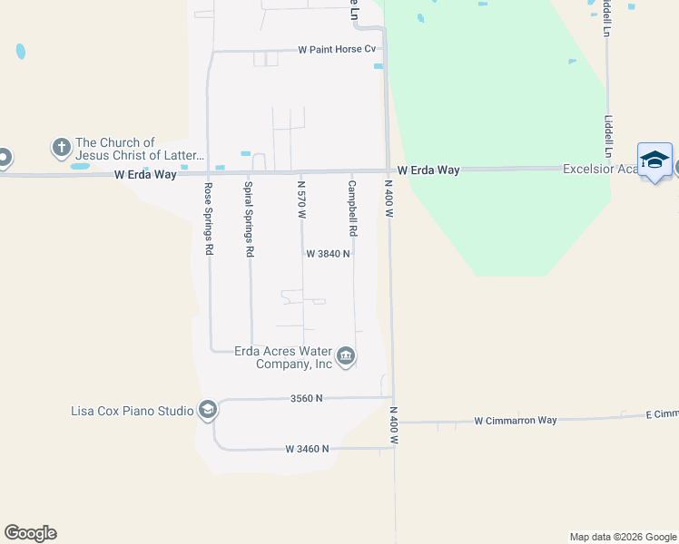 map of restaurants, bars, coffee shops, grocery stores, and more near 3779 Campbell Road in Erda