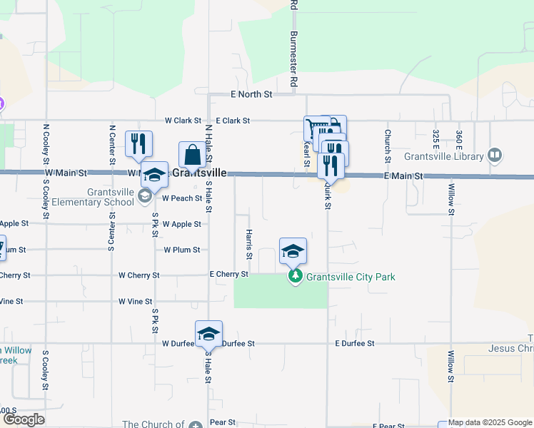 map of restaurants, bars, coffee shops, grocery stores, and more near 105 Deseret Circle in Grantsville