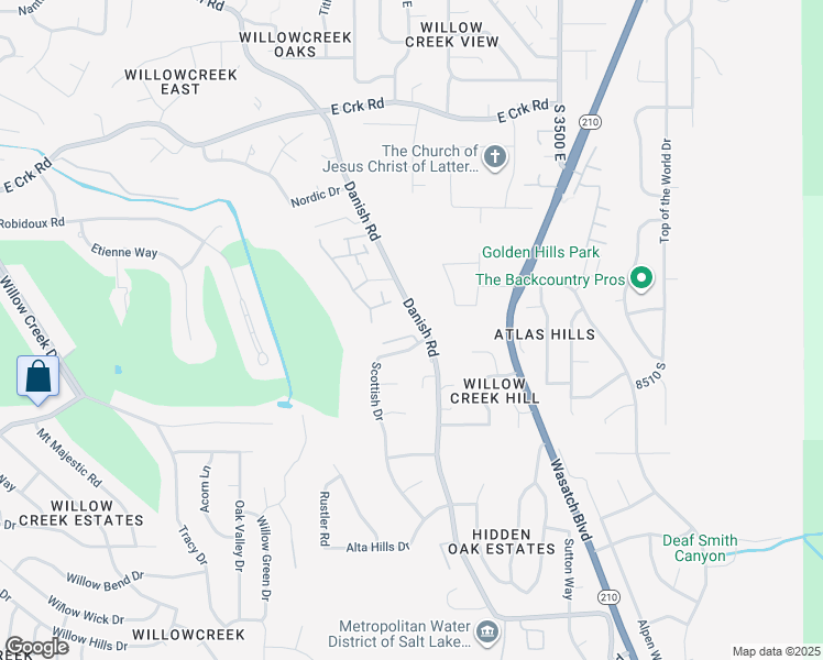map of restaurants, bars, coffee shops, grocery stores, and more near 3261 Lantern Hill Court in Sandy