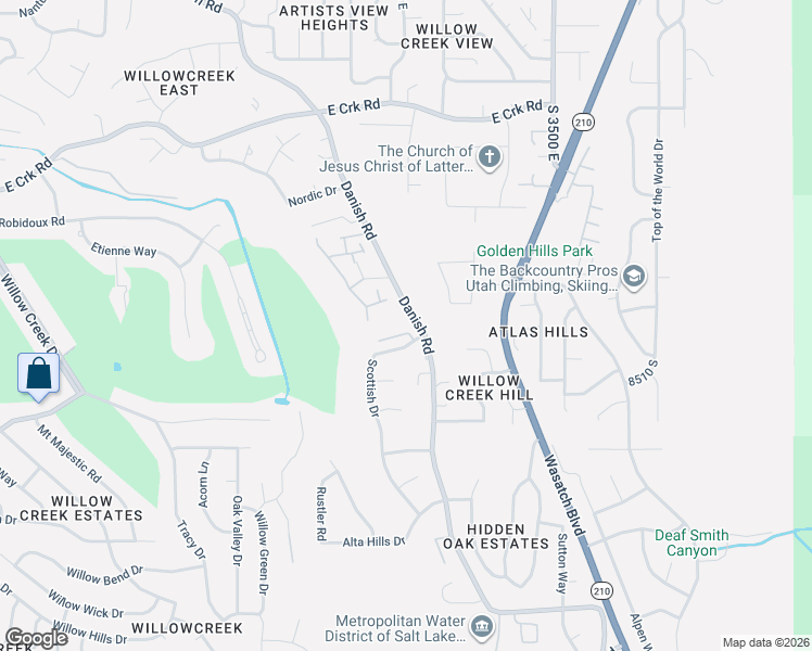 map of restaurants, bars, coffee shops, grocery stores, and more near 3226 Lantern Hill Court in Sandy