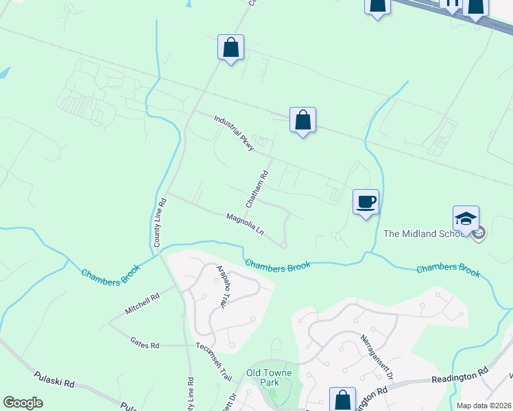 map of restaurants, bars, coffee shops, grocery stores, and more near 1017 Magnolia Lane in Branchburg
