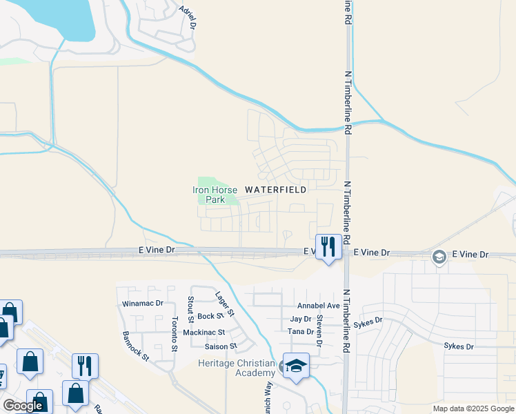 map of restaurants, bars, coffee shops, grocery stores, and more near 915 Mandarin Drive in Fort Collins