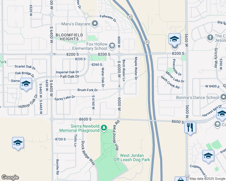 map of restaurants, bars, coffee shops, grocery stores, and more near in West Jordan