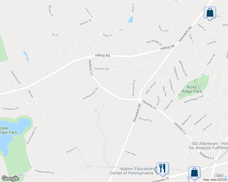 map of restaurants, bars, coffee shops, grocery stores, and more near 6540 Heidelberg Court in Lehigh County