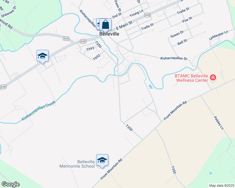 map of restaurants, bars, coffee shops, grocery stores, and more near 320 Walnut Street in Belleville