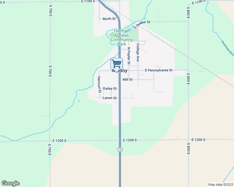 map of restaurants, bars, coffee shops, grocery stores, and more near 304 South Main Street in Amboy