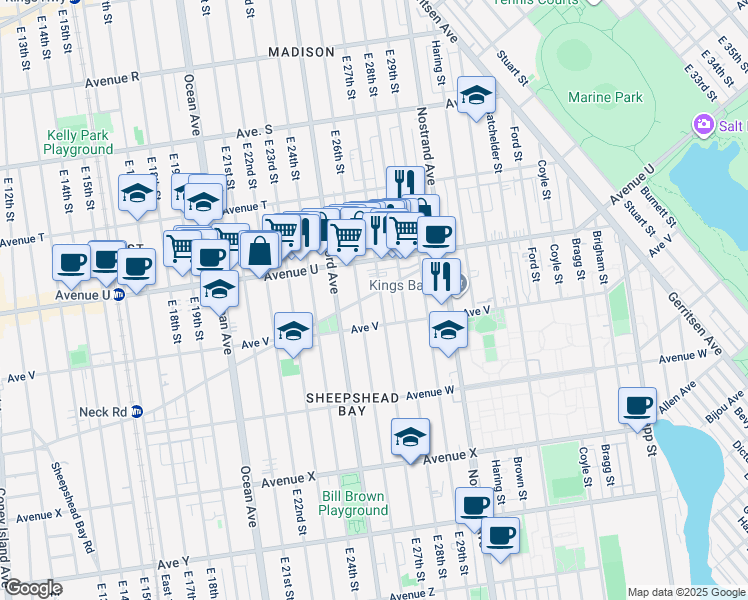 map of restaurants, bars, coffee shops, grocery stores, and more near in Brooklyn