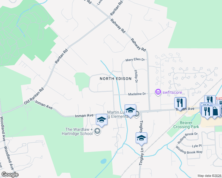 map of restaurants, bars, coffee shops, grocery stores, and more near 18 Annette Drive in Edison