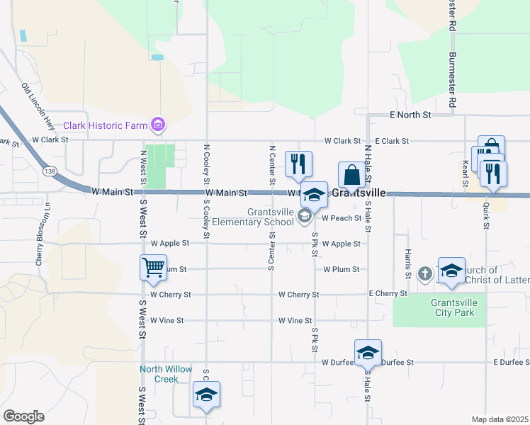map of restaurants, bars, coffee shops, grocery stores, and more near 48 South Center Street in Grantsville