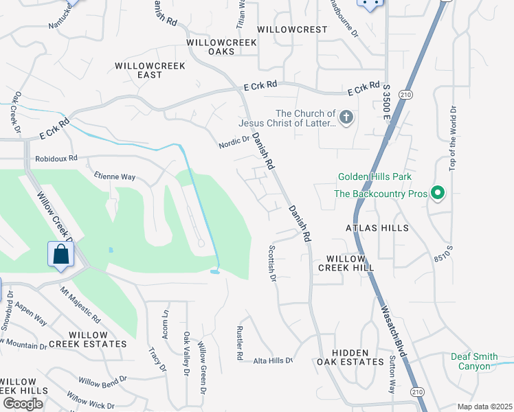 map of restaurants, bars, coffee shops, grocery stores, and more near 8362 Via Riviera Way in Sandy