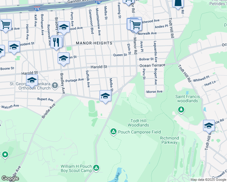 map of restaurants, bars, coffee shops, grocery stores, and more near 29 Brielle Avenue in Staten Island
