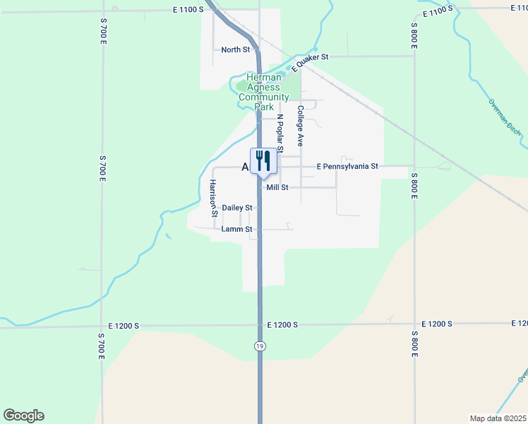 map of restaurants, bars, coffee shops, grocery stores, and more near 304 South Main Street in Amboy