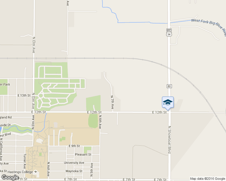 map of restaurants, bars, coffee shops, grocery stores, and more near 1314 North 7th Avenue in Hastings