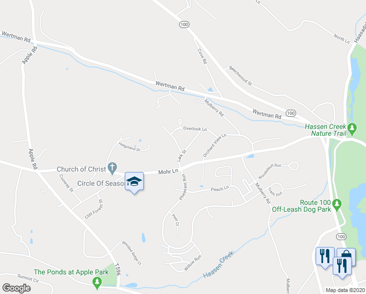 map of restaurants, bars, coffee shops, grocery stores, and more near 2217 Oakwood Court in Fogelsville
