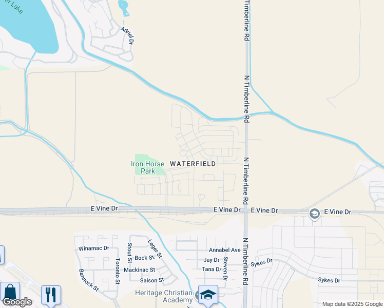 map of restaurants, bars, coffee shops, grocery stores, and more near 915 Mandarin Drive in Fort Collins