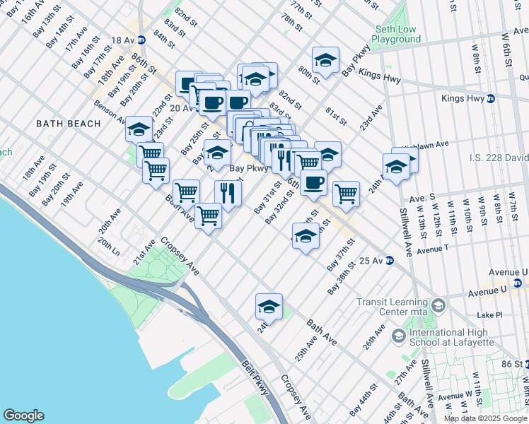 map of restaurants, bars, coffee shops, grocery stores, and more near in Brooklyn