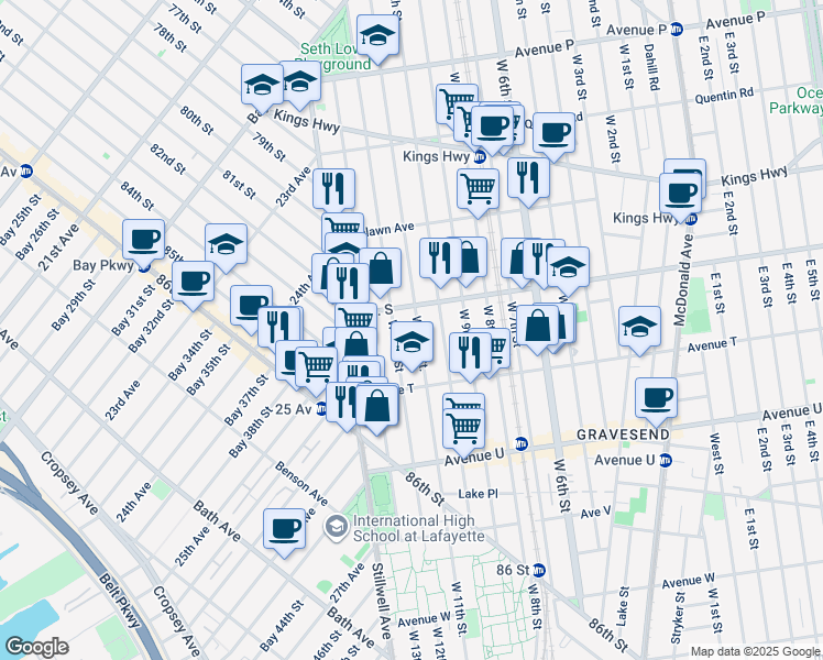 map of restaurants, bars, coffee shops, grocery stores, and more near in Brooklyn