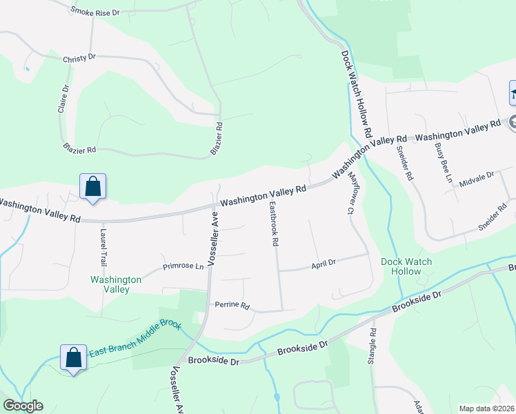 map of restaurants, bars, coffee shops, grocery stores, and more near 2186 Washington Valley Road in Bridgewater Township