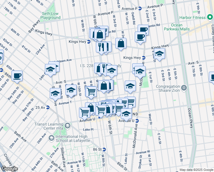 map of restaurants, bars, coffee shops, grocery stores, and more near in Brooklyn