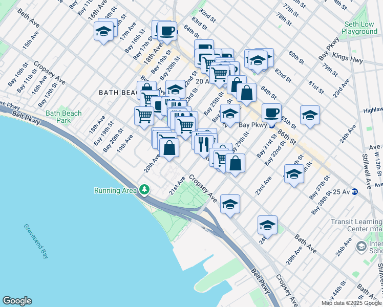 map of restaurants, bars, coffee shops, grocery stores, and more near in Brooklyn