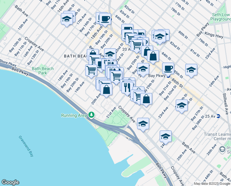 map of restaurants, bars, coffee shops, grocery stores, and more near in Brooklyn
