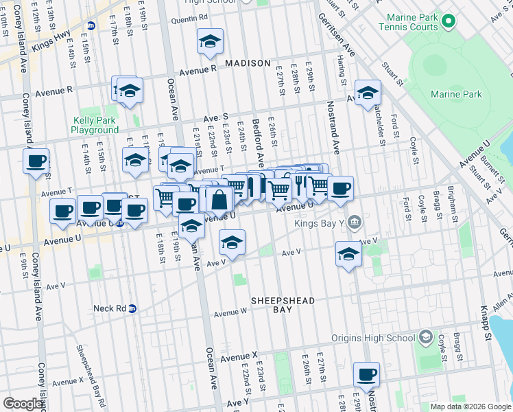 map of restaurants, bars, coffee shops, grocery stores, and more near in Brooklyn
