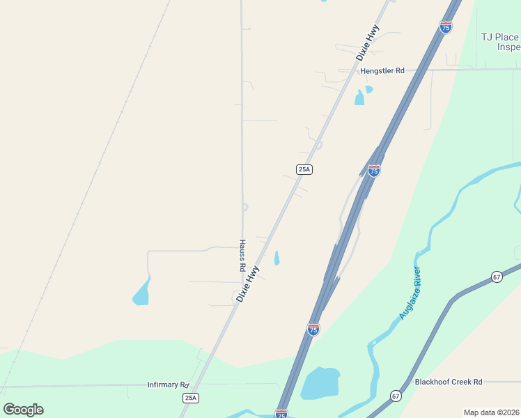 map of restaurants, bars, coffee shops, grocery stores, and more near 17092 Hauss Road in Wapakoneta