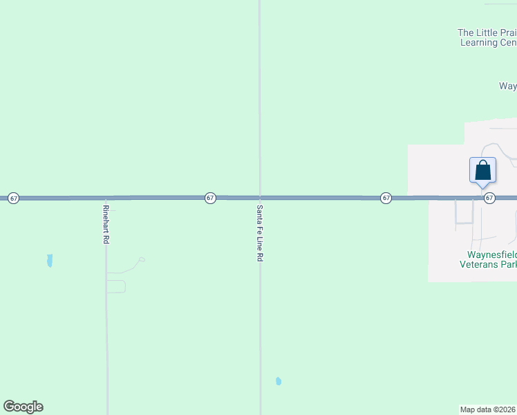 map of restaurants, bars, coffee shops, grocery stores, and more near 16999 Santa Fe Line Road in Wapakoneta