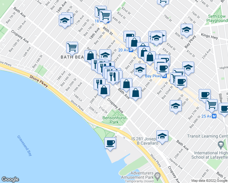 map of restaurants, bars, coffee shops, grocery stores, and more near in Brooklyn