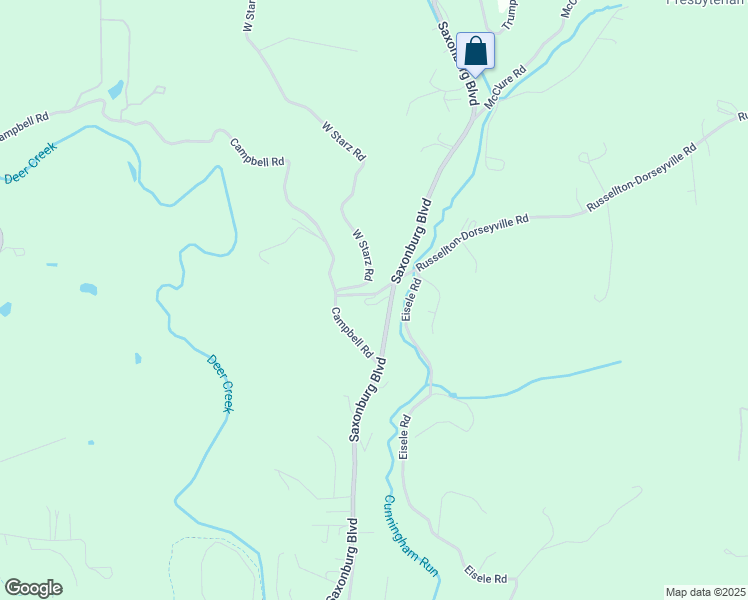 map of restaurants, bars, coffee shops, grocery stores, and more near 105 Russellton-Dorseyville Road in Cheswick