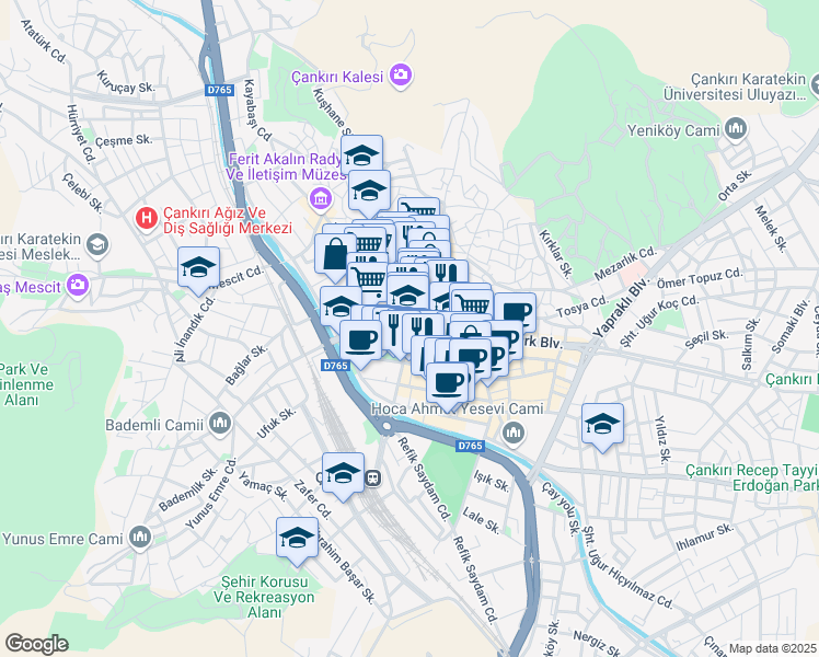 map of restaurants, bars, coffee shops, grocery stores, and more near in Çankırı