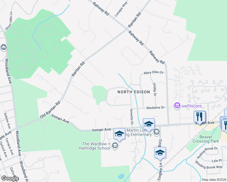 map of restaurants, bars, coffee shops, grocery stores, and more near 44 Annette Drive in Edison