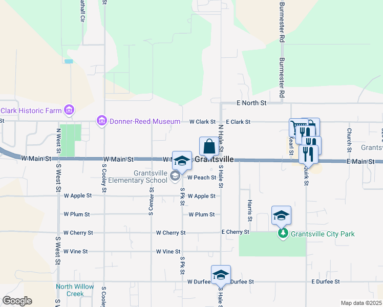 map of restaurants, bars, coffee shops, grocery stores, and more near 94 West Main Street in Grantsville